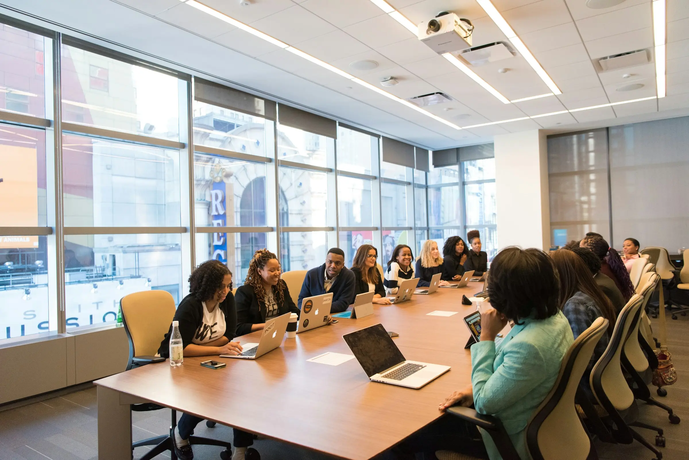 A full conference room